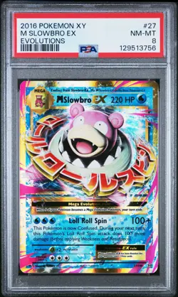 2016 POKEMON XY EVOLUTIONS #27 M SLOWBRO EX PSA 8 - Image 1