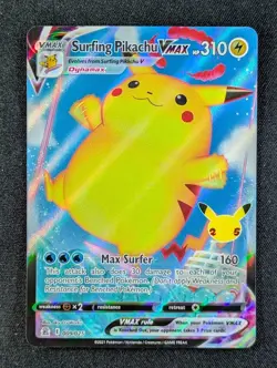 2021 Pokemon SURFING PIKACHU VMAX #009/025 Celebrations Holo English (C) - Image 1