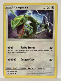 Rayquaza 106/145 Rare Non Holo SM Guardians Rising Pokemon TCG LP - Image 1