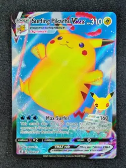 2021 Pokemon SURFING PIKACHU VMAX #009/025 Celebrations Holo English (B) - Image 1