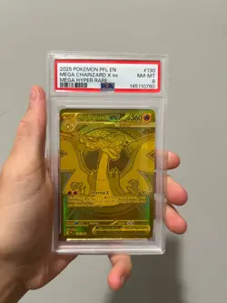 2025 POKEMON PFL EN-PHANTASMAL FLAMES MEGA HYPER RARE MEGA CHARIZARD X EX PSA 8 - Image 5