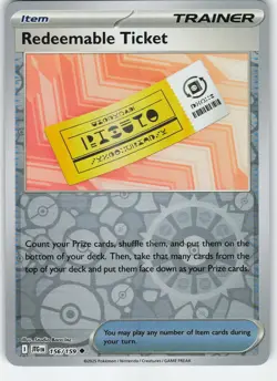 Redeemable Ticket 156/159 Reverse Holo SV09: Journey Together NM Pokemon - Image 1