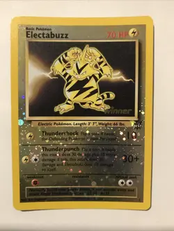 Pokemon TCG Electabuzz 001/009 Best of Promos Reverse Holo 2002 Winner Stamp - Image 1