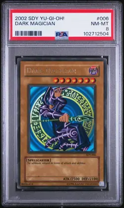 Dark Magician #006 | 2002 SDY Yu-Gi-Oh! Ultra Rare | Vintage Graded | PSA 8 - Image 1