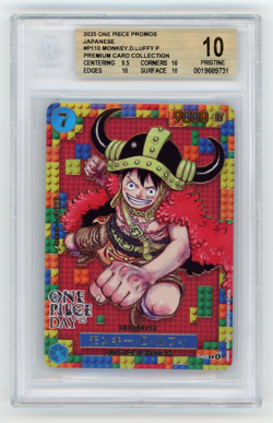 Please Read Monkey D. Luffy BGS 10 Pristine One Piece (2025) Promo #P-110 Japan - Image 1