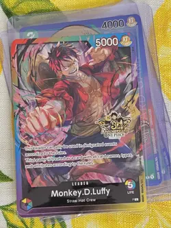 One Piece CCG Monkey.D.Luffy 3rd Anniversary Leader P-L - Image 1