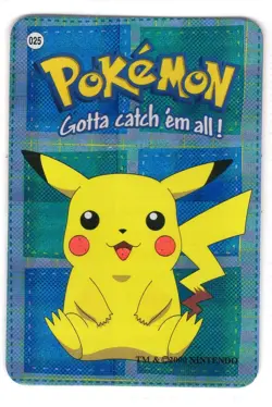 Pikachu #025 - Vintage Vending Machine Prism Sticker 2000 - Pokemon Card - Image 1