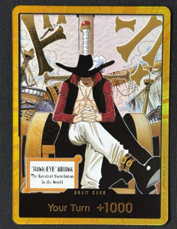 DON!! Card Dracule Mihawk Gold One Piece OP14 The Azure Sea's Seven NM unplayed - Image 1
