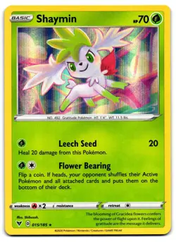 Shaymin 015/185 - Vivid Voltage Rare Pokemon TCG Holo - M/LP Card - Image 1