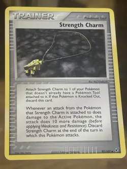 Strength Charm Trainer Pokemon Card 92/107 2005 - Image 1