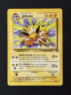 Jolteon 20/64 Pokemon Tcg Jungle Regular Rare Card MP - Image 1