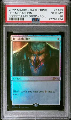 2022 MTG SECRET LAIR DROP FOIL #1189 JET MEDALLION PSA 10 - Image 1