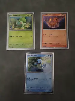 Pokemon 151 Promo Holo Set Charmander Bulbasaur Squirtle 046 047 048 NM - Image 5