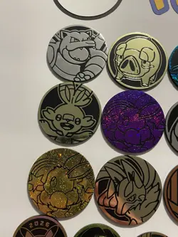 Pokemon Coins Lot Of 35 - NO DUPLICATES - 24 LG, 6 MED, 5 SM - NO DUPES (LOT #5) - Image 5