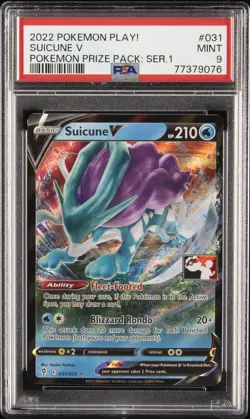 2022-2023 POKEMON PLAY! POKEMON PRIZE PACK #031 SUICUNE V PSA 9 - Image 1