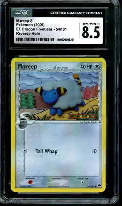 2006 Pokemon EX Dragon Frontiers Mareep 54/101 Reverse Foil CGC 8.5 Near Mint - Image 1