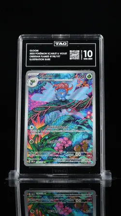💚 Pokemon Gloom #198 Obsidian Flames TAG GRADE 10! SAME DAY SHIP~SHOOT OFFER!💨 - Image 1