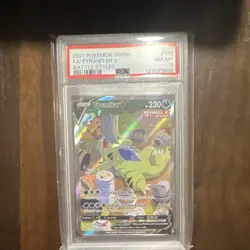 Pokemon Tyranitar V 155/163 Swsh05: Battle Styles Full Art Holo PSA 8 230 HP - Image 1