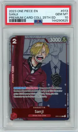 2023 One Piece Premium Card Collection 25th Edition Sanji OP01-013 PSA 10 - Image 1
