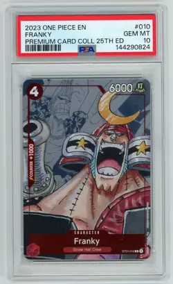 2023 One Piece Premium Card Collection 25th Edition Franky ST01-010 PSA 10 - Image 1