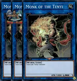 Yugioh! 3x Monk of the Tenyi CRBR-EN056 Super Rare 1st Ed NM - Image 1