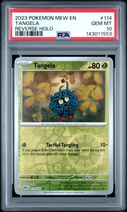 PSA 10 GEM MINT Tangela 114/165 MEW EN-151 Reverse Holo Pokemon Card - Image 1