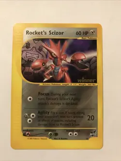 Rocket's Scizor Best of Game non-holo RARE Promo #4 Card Winner Stamp - Image 1