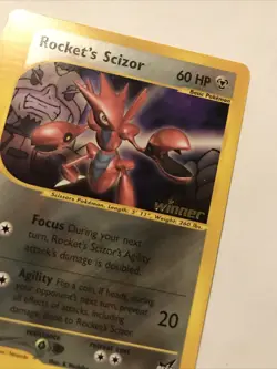 Rocket's Scizor Best of Game non-holo RARE Promo #4 Card Winner Stamp - Image 2