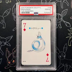 PSA 10 - Gold Poker Set 2000 Dragonair Pokemon Playing Card GEM MINT #148 - Image 1