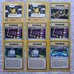 9 Rare Neo Genesis Pokemon Cards Elekid 22/111 & Trainer Cards - Image 1