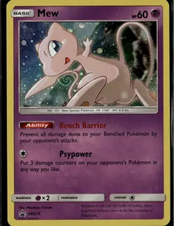 Mew Promo SM Promos SM215 Psychic Holofoil Pokemon Card - Image 1