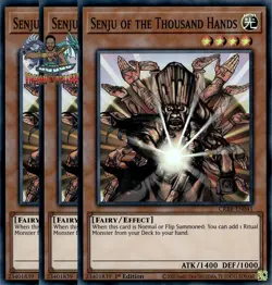 Yugioh! 3x Senju of the Thousand Hands CRBR-EN041 Super Rare 1st Ed NM - Image 1