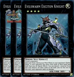 Yugioh! 3x Evilswarm Exciton Knight CRBR-EN048 Super Rare 1st Ed NM - Image 1