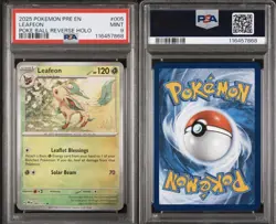 2025 POKEMON PRE EN-PRISMATIC EVOLUTIONS POKE BALL REVERSE HOLO LEAFEON PSA 9 - Image 3