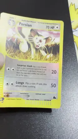 Pokemon TCG 42/144 Skyridge Persian Card 2003 Reverse Holo - Image 2