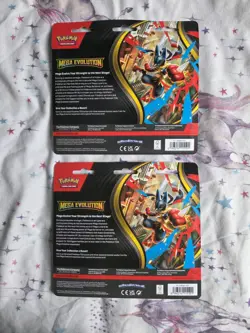 Pokemon TCG Mega Evolution Triple Blister –Psyduck & Golduck Promo – Sealed x3 - Image 2