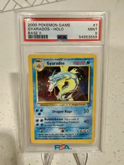 2000 Pokemon Gyarados 7/130 Base Set 2 Rare Holo PSA 9 MINT - Image 1