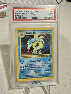 2000 Pokemon Gyarados 7/130 Base Set 2 Rare Holo PSA 9 MINT - Image 3