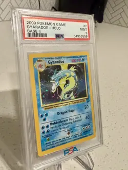 2000 Pokemon Gyarados 7/130 Base Set 2 Rare Holo PSA 9 MINT - Image 4