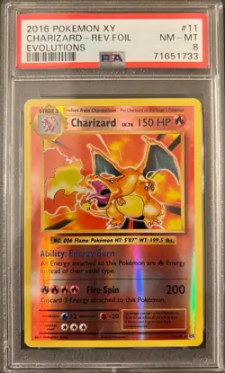 Pokemon XY Evolutions Charizard 11/108 - Rare Reverse Holo - [PSA 8 NM-Mint] - Image 1