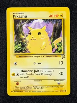 2000 Pokemon PIKACHU #87/130 Base Set 2 Common Regular Lightning English - Image 1