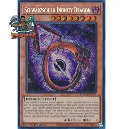 Yugioh! 1x Schwarzschild Infinity Dragon MZTM-EN013 Secret Rare 1st Ed NM - Image 1
