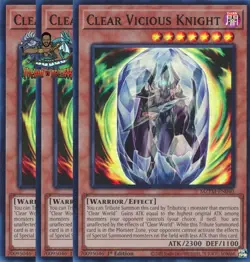 Yugioh! 3x Clear Vicious Knight MZTM-EN040 Super Rare 1st Ed NM - Image 1