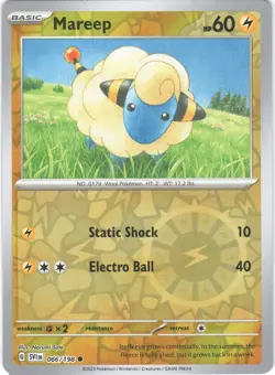 Mareep 066/198 Common Scarlet & Violet Pokemon Reverse Holo NM - Image 1