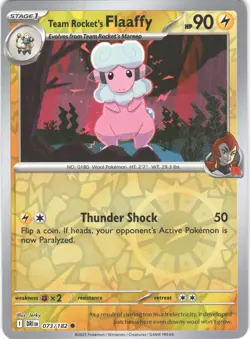 Team Rocket's Flaaffy 073/182 Common Destined Rivals Pokemon Reverse Holo NM - Image 1