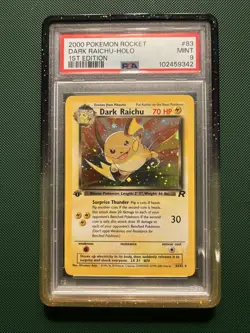 Pokemon Dark Raichu 1st Edition Holo Psa 9 Team Rocket 2000 #83 Swirl Mint - Image 1