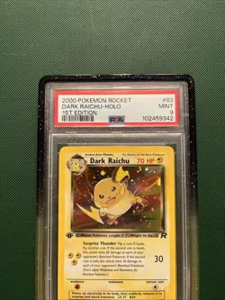 Pokemon Dark Raichu 1st Edition Holo Psa 9 Team Rocket 2000 #83 Swirl Mint - Image 5