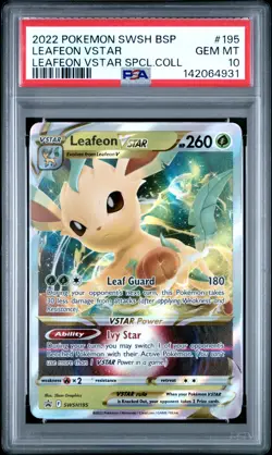 2022 Pokemon Black Star Promo LEAFEON VSTAR #SWSH195 Special PSA 10 Gem Mint - Image 1