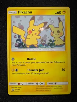 2019 Pokemon PIKACHU #SM162 Sun & Moon Team Up 1-Pack Blister Cosmos Holo ENG - Image 1