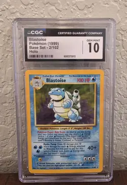 1999 Pokemon Blastoise 2 Base Set CGC Gem Mint 10 - Image 1